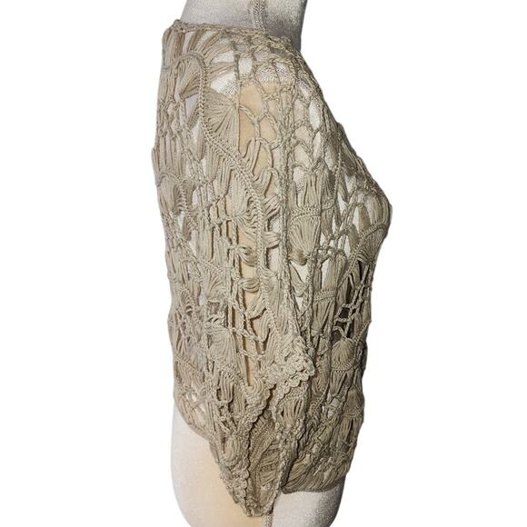 Vivid Collection of NY Cream Crochet Boho Layering Poncho Beachy Festival - Picture 2 of 4